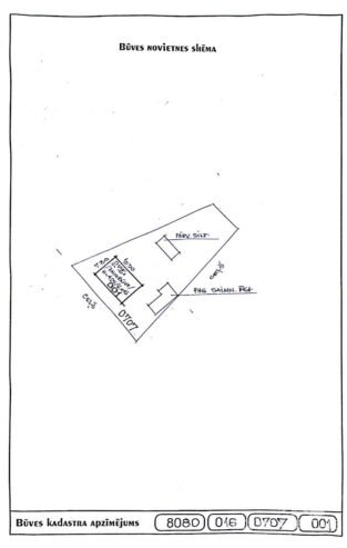 107.8 m² 2 stāvu būve, 1306 m² zeme